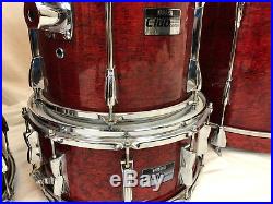 Yamaha Club Custom Vintage Drum Set Deco Red 22-10-12-16-14 Matching Snare VIDEO