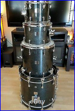 Yamaha Custom absolute maple drum set kit black sparkle nouveau Dyna hoops