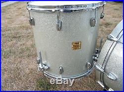 Yamaha Maple Custom Absolute 3 pc drumset 1990s Silver Sparkle