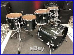 Yamaha Maple Custom Absolute Black Sparkle 5pc Drum Set