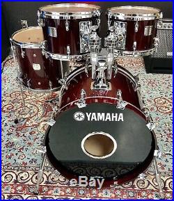 Yamaha Maple Custom Absolute Cherry Wood 4pc Drum Set Made In Japan