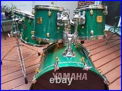 Yamaha Maple Custom Drumset, 6-Piece, Turquoise Maple, Excellent Condition