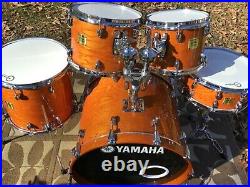 Yamaha Oak Custom Drum Set Japan York Honey Amber WithRake Snare Drum 10 12 15 Tom