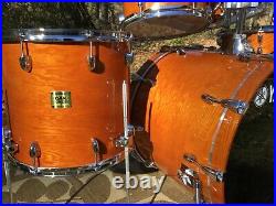 Yamaha Oak Custom Drum Set Japan York Honey Amber WithRake Snare Drum 10 12 15 Tom