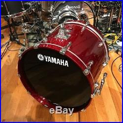 Yamaha Oak Custom Drum Set Red Sparkle 7 Piece Mint