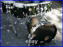 Yamaha Original Maple Custom 5 Piece Drumset 10/12/14/15/22 Japan 90s Blackmaple