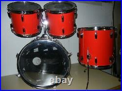 Yamaha Power V Shell Pack Red 80s 90s Vintage Drum Set Made in England