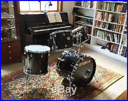 Yamaha Recording Birch Custom Absolute 4pc Drum Set, Black Excellent Condition