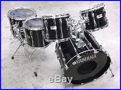 Yamaha Recording Custom 5 Piece Drum Set, 22,10,12,14,16, Black Finish