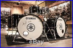 Yamaha Recording Custom 6-piece Solid Black Drum Set (10-12-16-18-22-22) Used