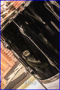 Yamaha Recording Custom 6-piece Solid Black Drum Set (10-12-16-18-22-22) Used