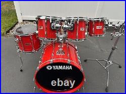 Yamaha Recording Custom Drum Set 8, 10, 12, 14, 22 Hot Rod Red