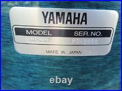 Yamaha Recording Custom Drum Set Deep Aqua 10 12 14 20 1990's YESS Mounts Japan