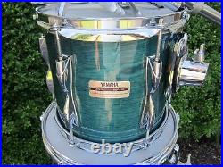 Yamaha Recording Custom Drum Set Deep Aqua 10 12 14 20 1990's YESS Mounts Japan
