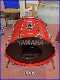 Yamaha Recording Custom drum set Hot Rod Red 24 Bass Drum 10 12 14 16