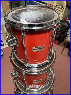 Yamaha Recording Custom drum set Hot Rod Red 24 Bass Drum 10 12 14 16