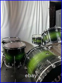 Yamaha Rock Tour Mahogany and Ash Drum Set, 4-Piece Shell Pack, Textured Green