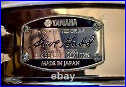 Yamaha SD255ASG Steve Gadd 14x5.5 Steel Snare, Vintage Hoops Black, Japan + Case
