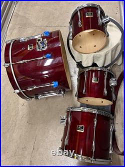 Yamaha Stage Custom 4-Piece Acoustic Drum Kit Wood Shells Remo Heads+Mount
