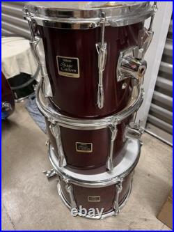 Yamaha Stage Custom 4-Piece Acoustic Drum Kit Wood Shells Remo Heads+Mount