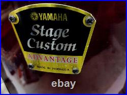 Yamaha Stage Custom Advantage Red Tom Tom Lot Set 12x10 & 13x12 Needs Mount 2Rod