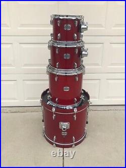 Yamaha Stage Custom Birch 4pc drum set Cranberry Red 20-14-12-10