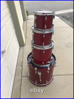 Yamaha Stage Custom Birch 4pc drum set Cranberry Red 20-14-12-10