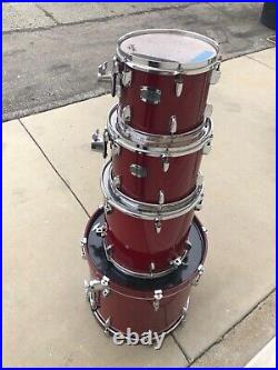 Yamaha Stage Custom Birch 4pc drum set Cranberry Red 20-14-12-10