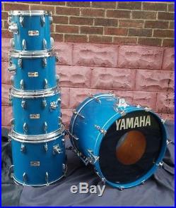 Yamaha Tour Custom Drum Set 8000 1980's 10 12 14 16 22 Blue Cobalt 80s