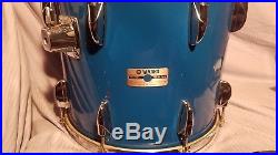 Yamaha Tour Custom Drum Set 8000 1980's 10 12 14 16 22 Blue Cobalt 80s