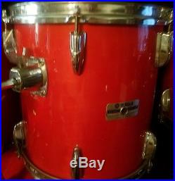 Yamaha Turbo Tour Custom drum set 10 12 13 14 16 22 Birch Garnet Red Stain 8000