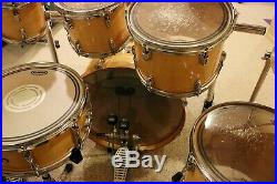 Yamaha stage custom 7 piece drum kit with 5 Zildjian K Dark Custom cymbal set
