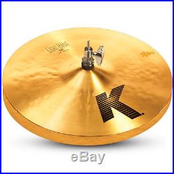 Zildjian K0812 14 Light Hihats In Pair Drumset Cymbals Low Pitch Dark Sound