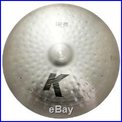 Zildjian K0834 24 Light Ride Drumset Cymbal Med Bell Size & Dark Sound Used