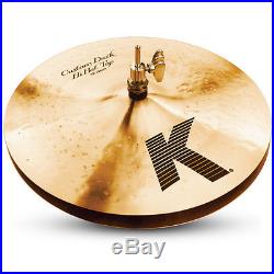 Zildjian K0940 13 K Custom Dark Hi Hat Pair Drumset Cast Bronze Cymbals