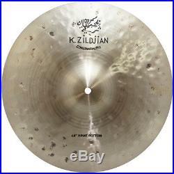 Zildjian K1072 14 K Constantinople Hi Hat Bottom Drumset Bronze Cymbal Used